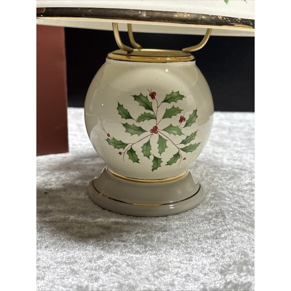 Lenox Holly Berry Holiday Candle Lamp in Box Christmas EUC - Picture 7 of 10